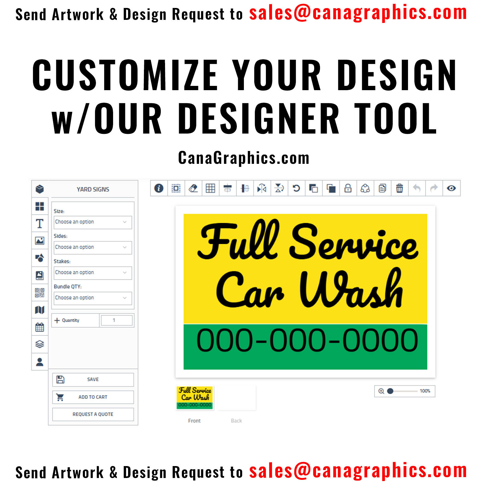 18×24 Custom Yard Sign – Stake Included – Quality Digital Print – USA Ship