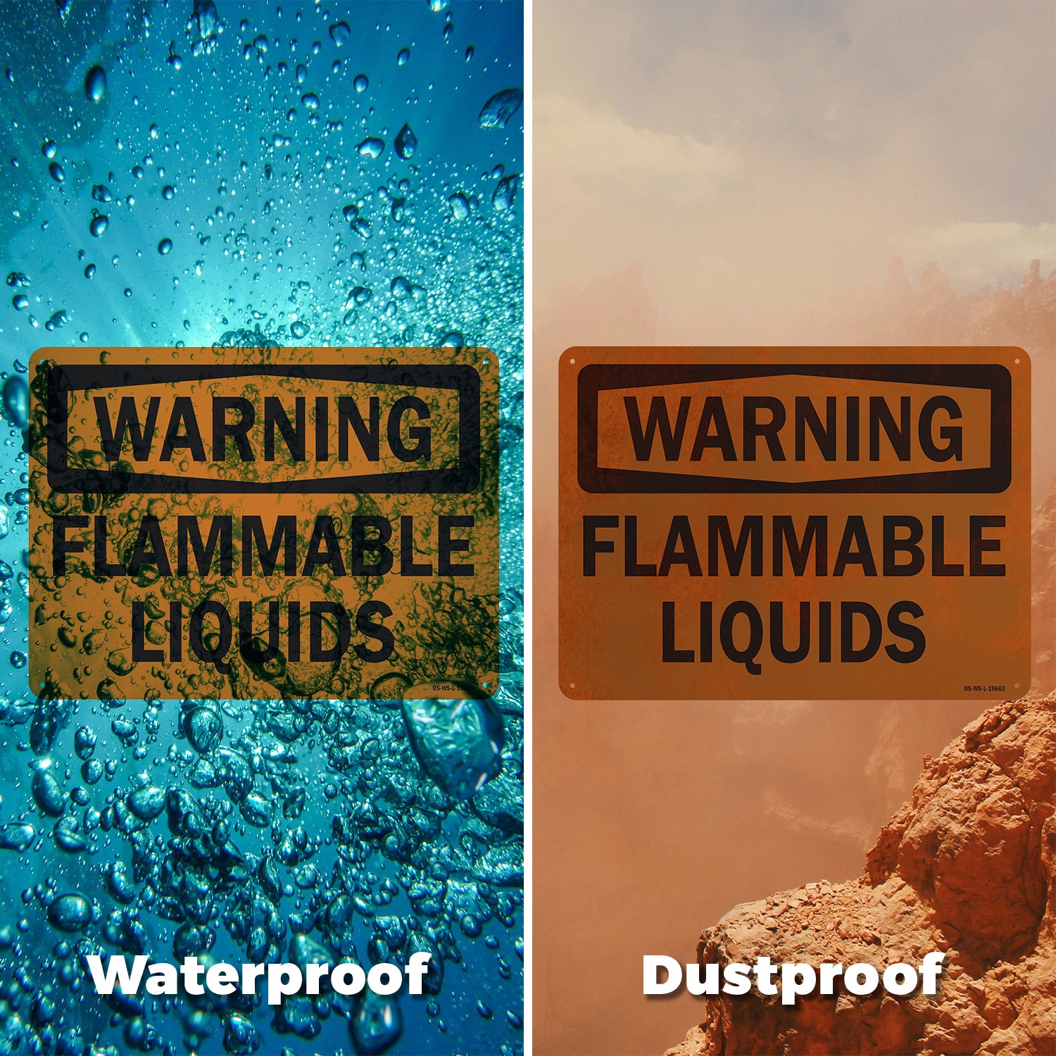 Flammable Liquids OSHA Warning Sign Metal, Plastic, Or Decal – 5 or 10 Pack