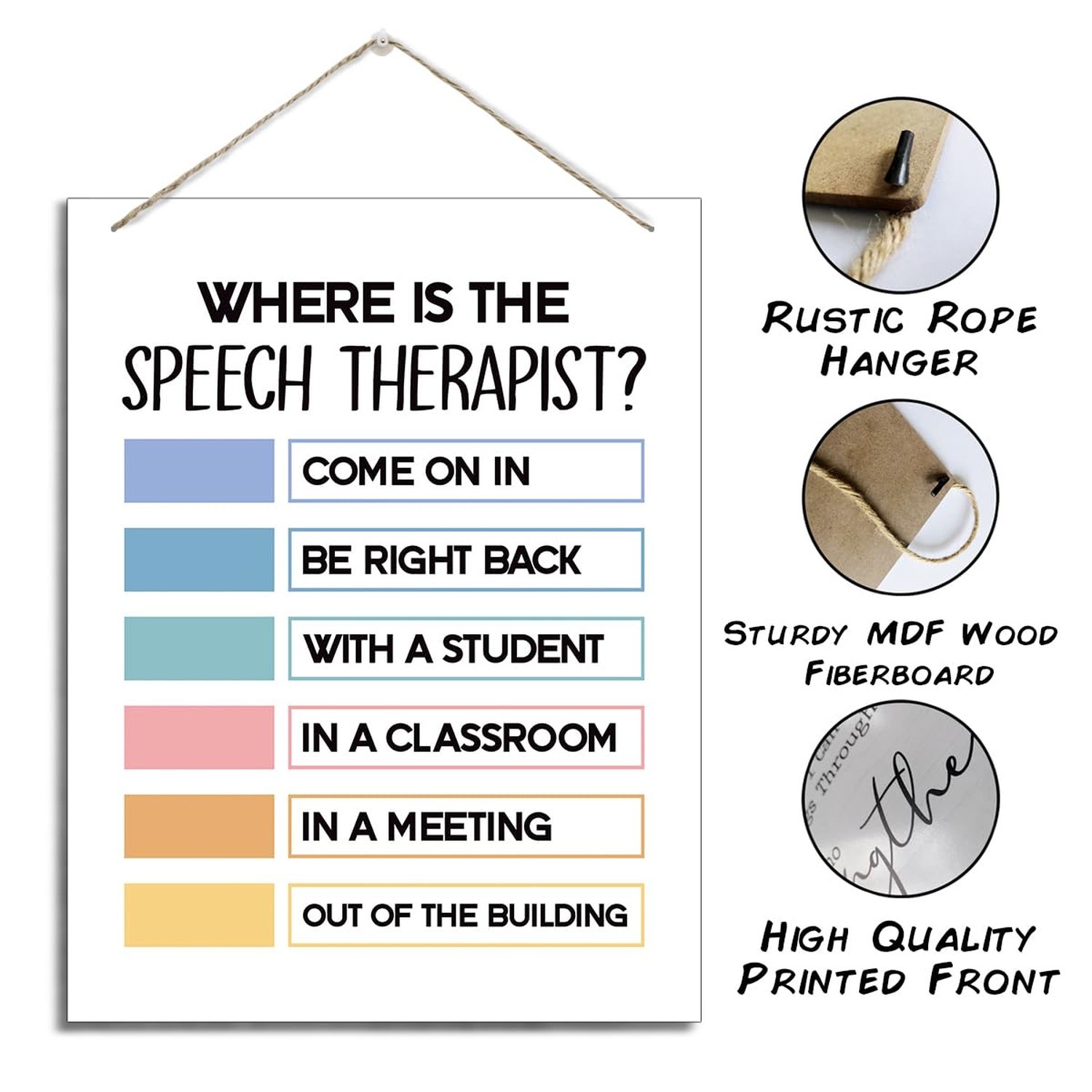 Therapist Office Door Sign, Where is the Speech Therapist, Wall Art Signs, Th…