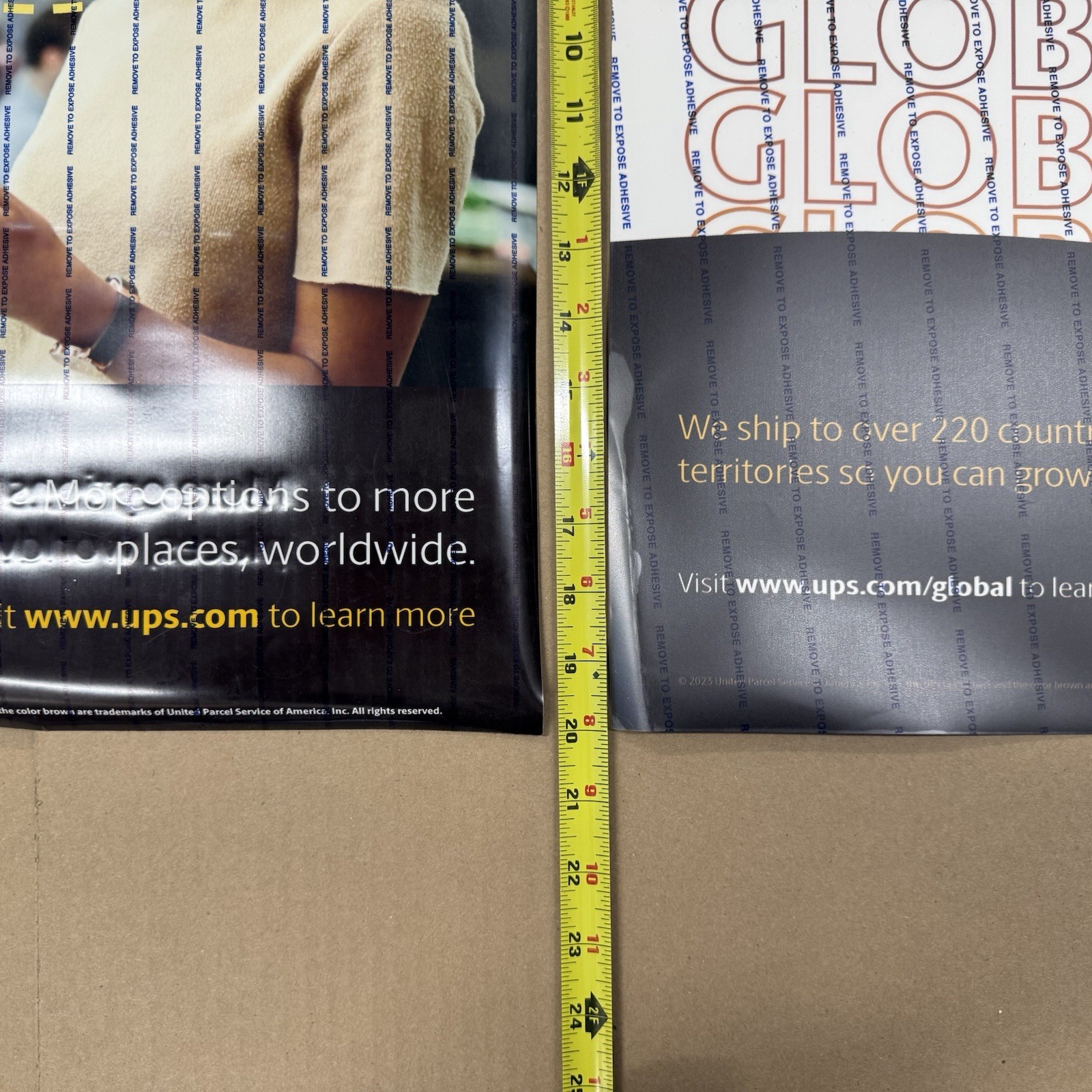 UPS Adhesive Retail Window Advertisement 20×16 in UPS Shipping Storefront Sign
