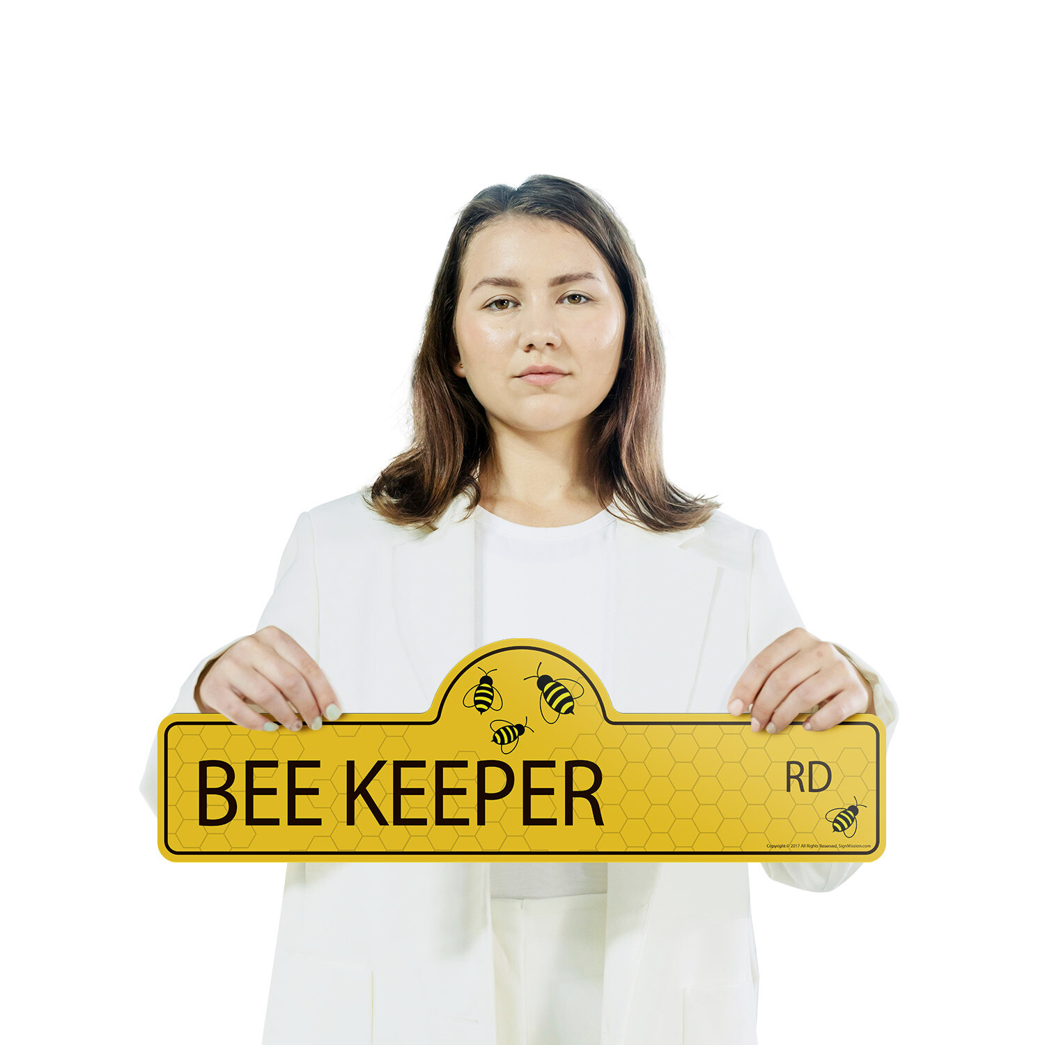 Bee Keeper (3 Pack) Plastic Street Sign Crossing Warning Vintage Rustic Beware