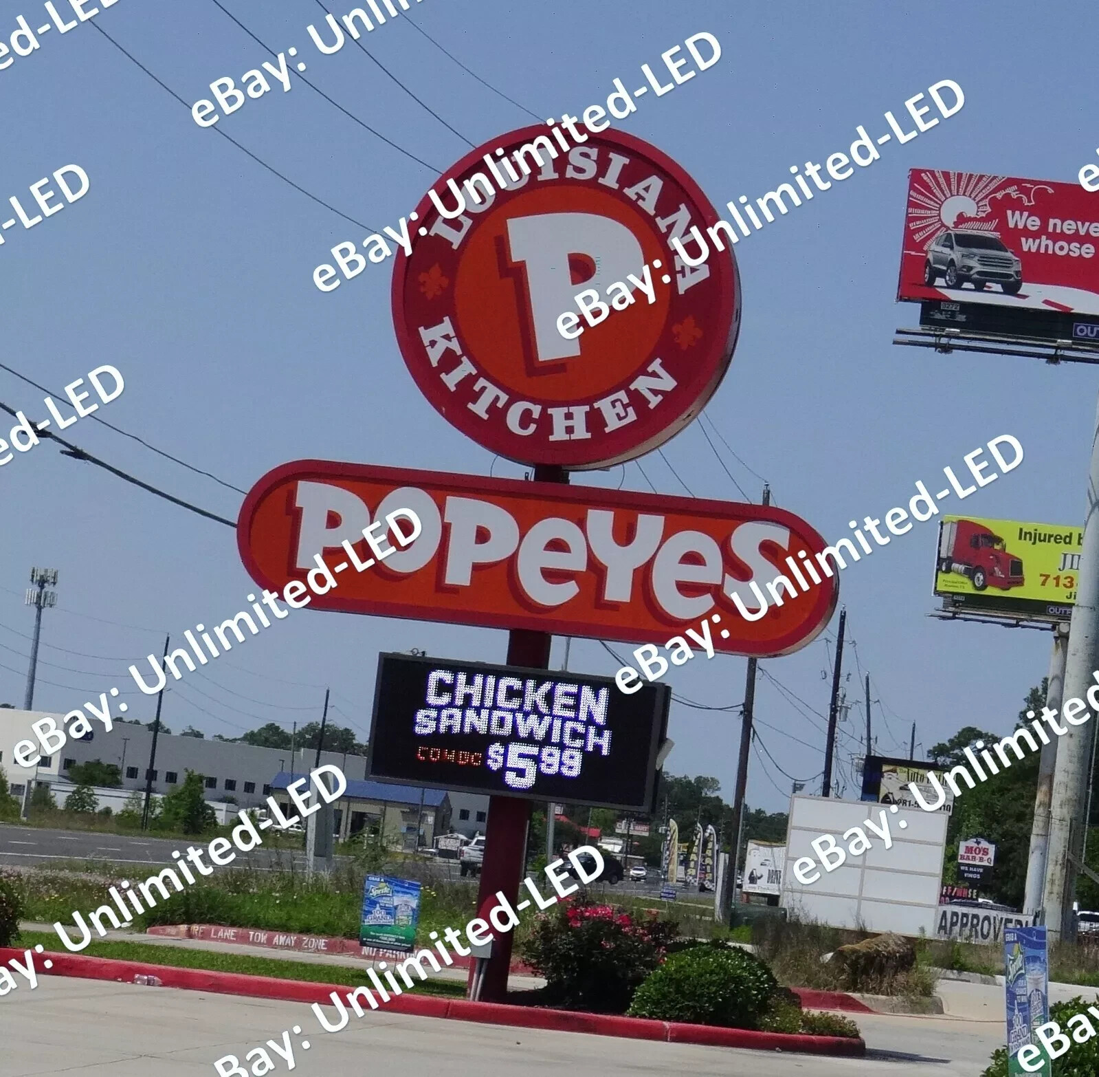 5′ x 10′ P10 Outdoor Double-Sided Full-Color LED Billboard Sign 5 Years Warranty