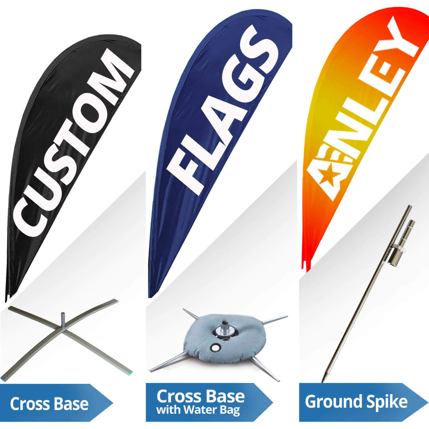 Anley Custom Teardrop Feather Flags Swooper Advertising Banners Flags