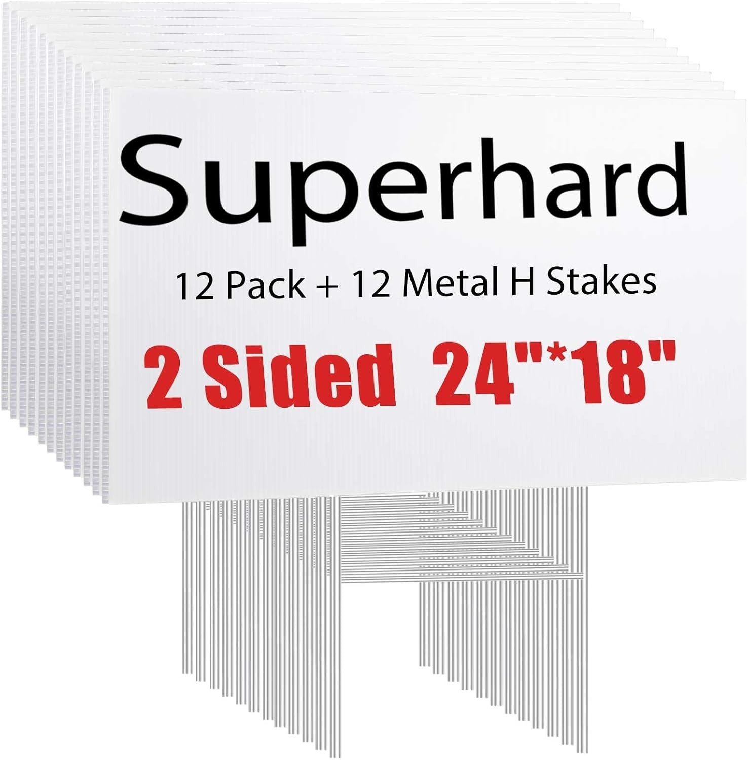 Weather-Resistant Blank Yard Signs 18×24” – 12 Pack for Any Event or Decoration