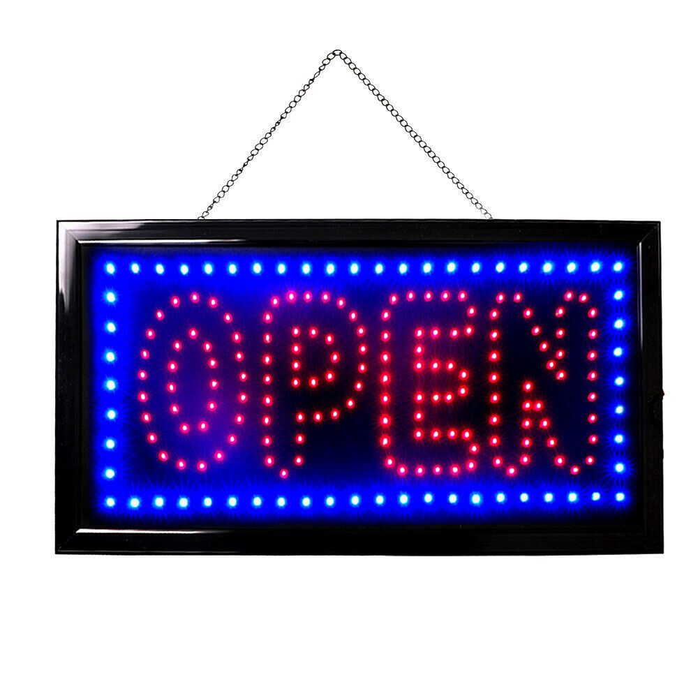 LED Bright Neon Light OPEN Business Signs Animated Motion w/ ON/OFF Store