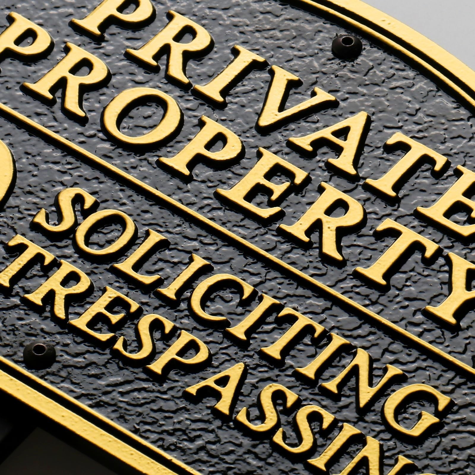 Private Property No Soliciting No Trespassing Statement Plaque,Solid Metal Ca…