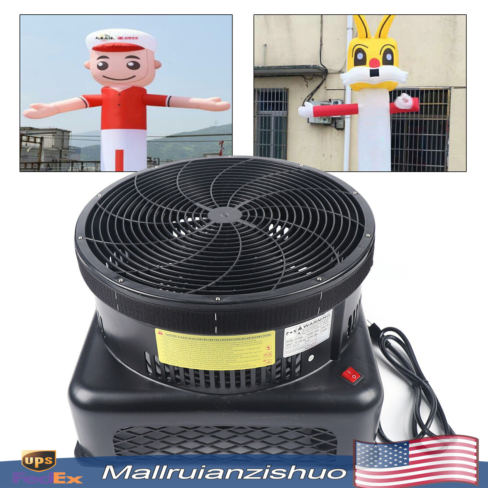 950W Air Puppet Blower Fan for Inflatable Dancer Tube Wacky Wavy Promotional Man