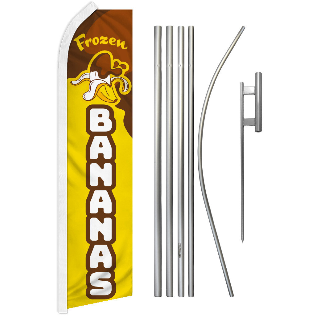 Frozen Bananas Swooper Flutter Feather Advertising Flag Kit Concessions Food