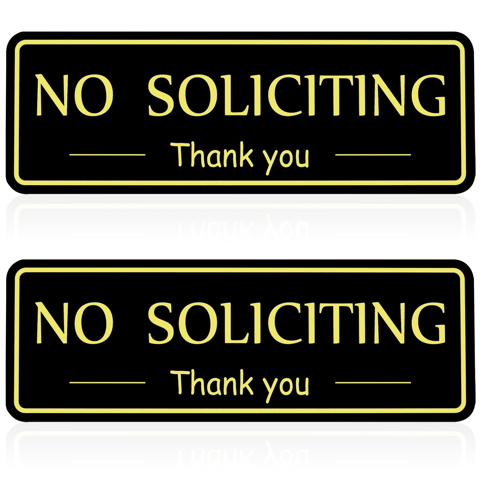 2 Pack No Soliciting Sign for House, Strong Self-Adhesive No Solicitation