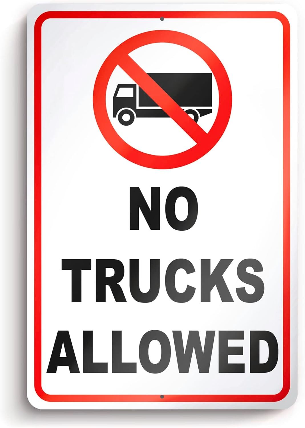 No Trucks Sign – 8×12 Aluminum Driveway Sign – No Truck Parking Allowed
