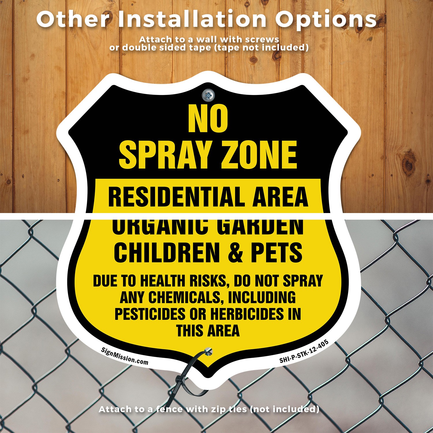 No Spray Shield Sign No Spray Zone Residential Area Orga Shield Sign With Stake