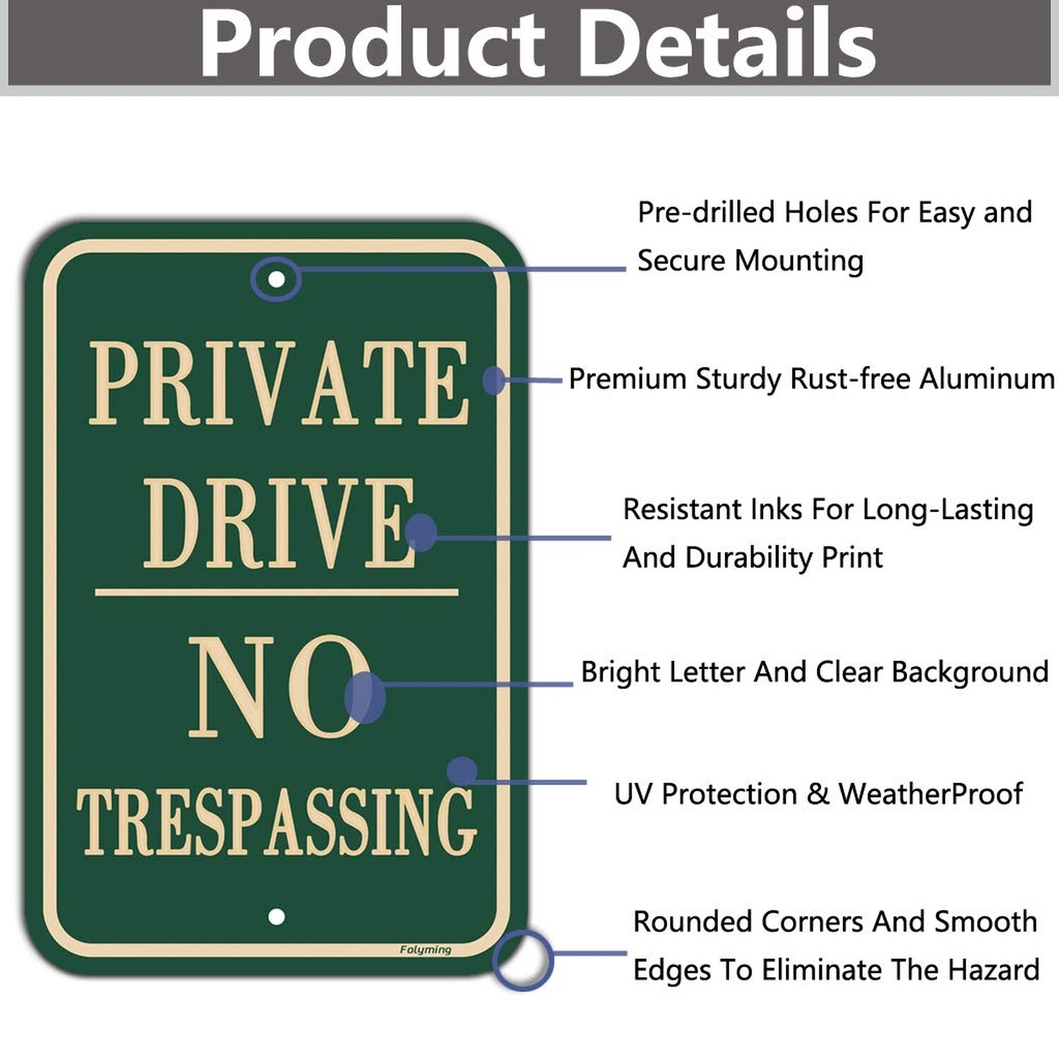 2 Pack Private Drive No Trespassing Signs 12 x 18 Inches Private Drive Sign N…