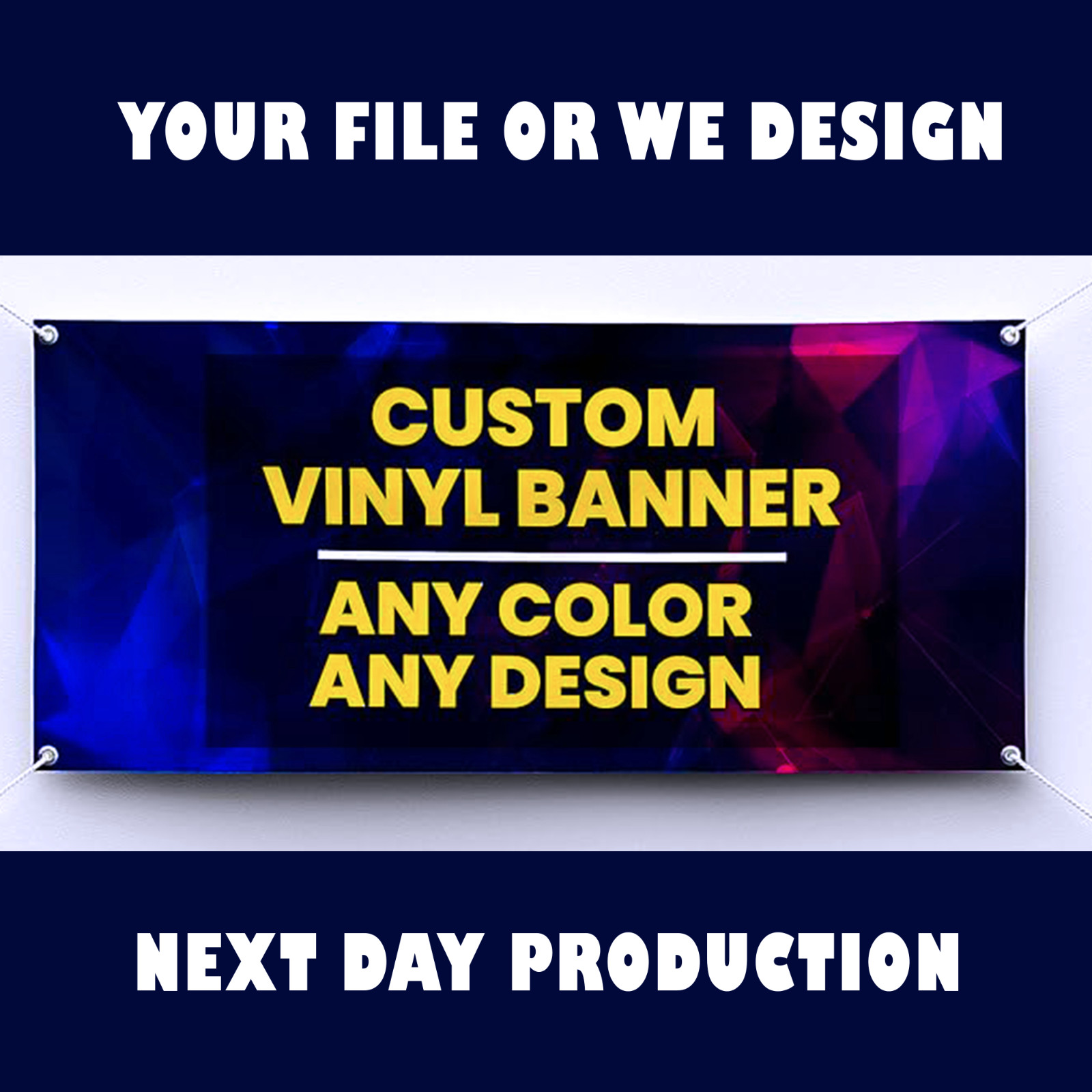 Custom Vinyl Banner – 13oz Heavy Duty – Personalized Banner Indoor and Outdoor