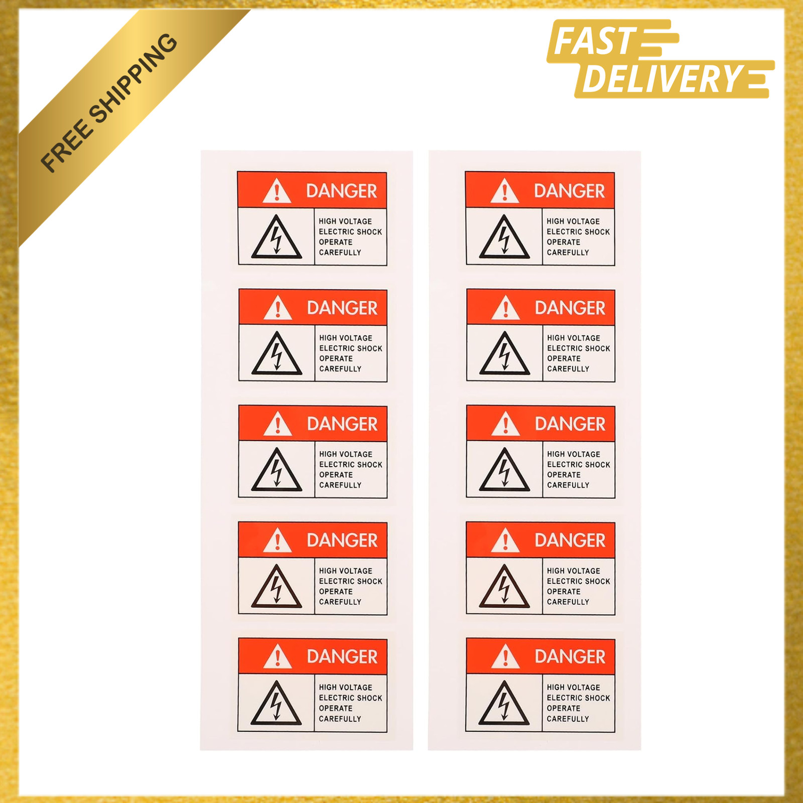 High Voltage Warning Stickers Adhesive Labels Safety Decals for Electrical