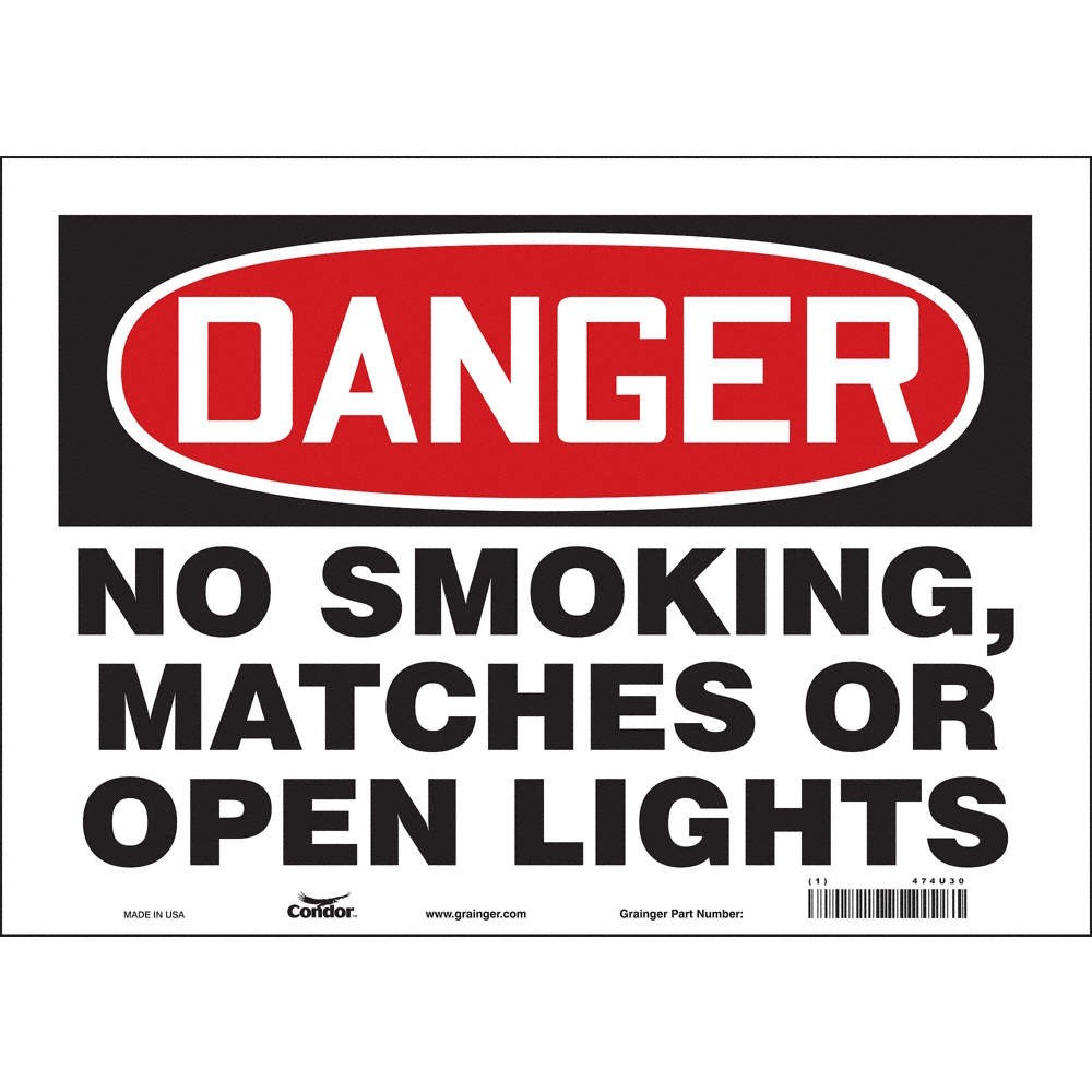CONDOR 474U30 Safety Sign,10 inx14 in,Vinyl 474U30