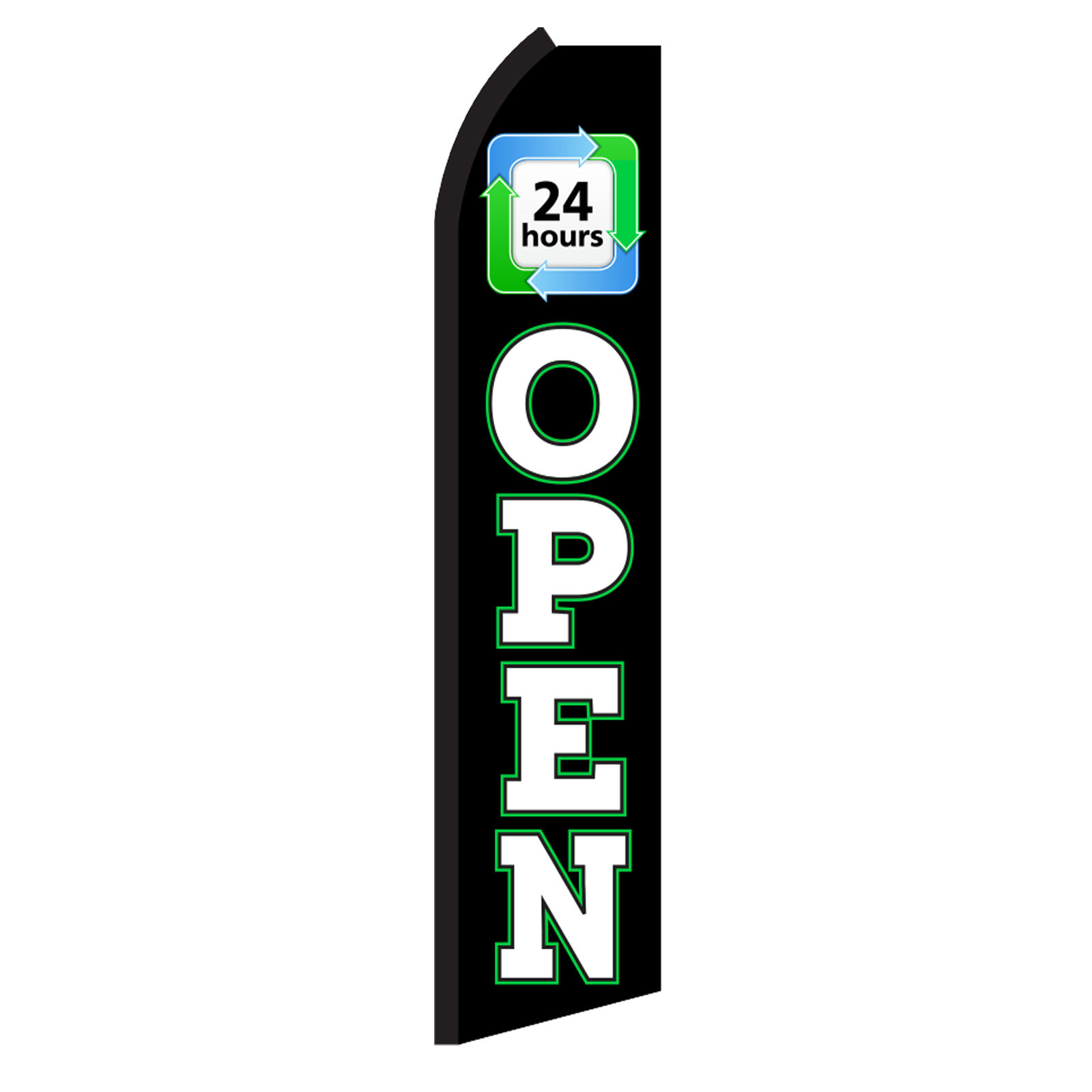 Open 24 Hours Swooper Flag