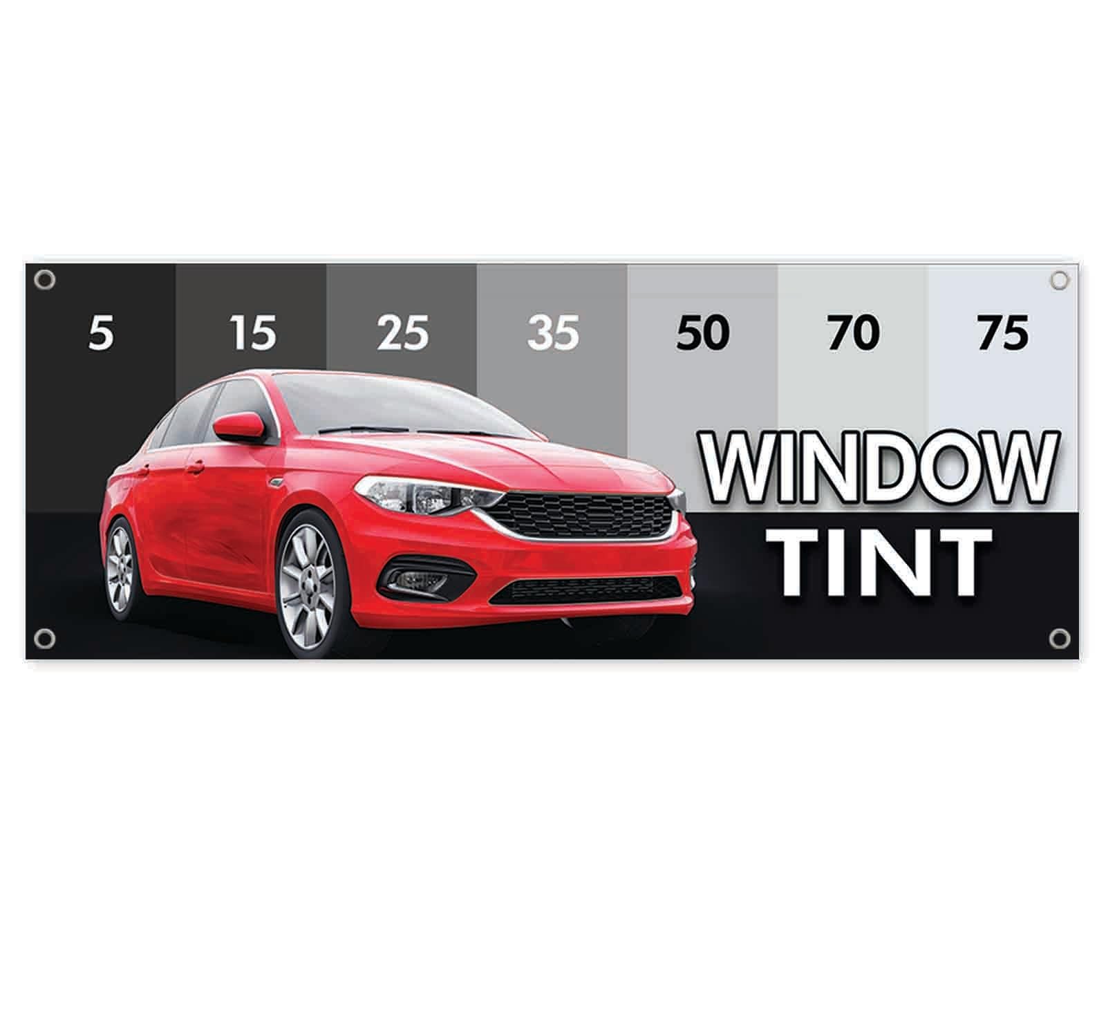 Window Tint Banner 13 oz | Non-Fabric | Heavy-Duty Vinyl Single-Sided With Me…