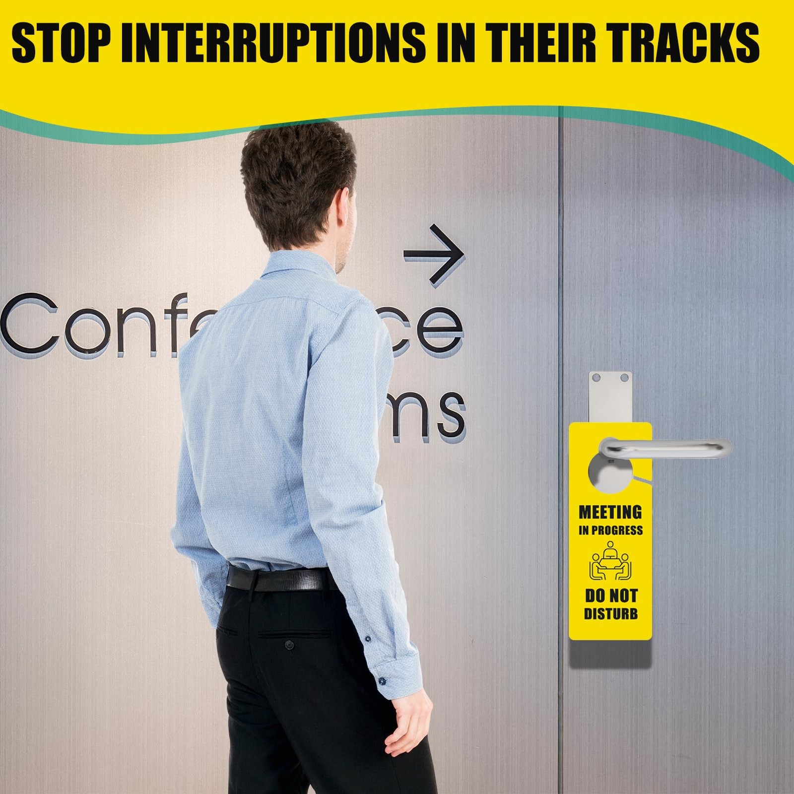 2 PCS Meeting In Progress Available Sign Office Door Hanger Status Indicator