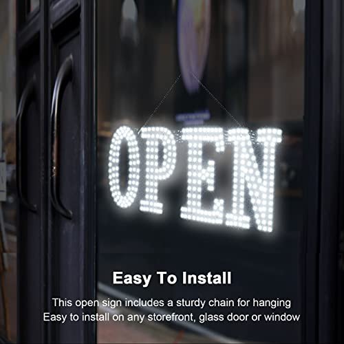 Extra Large 40″x14″ LED Open Sign with Remote, 10 Brightness Levels, High Visibi
