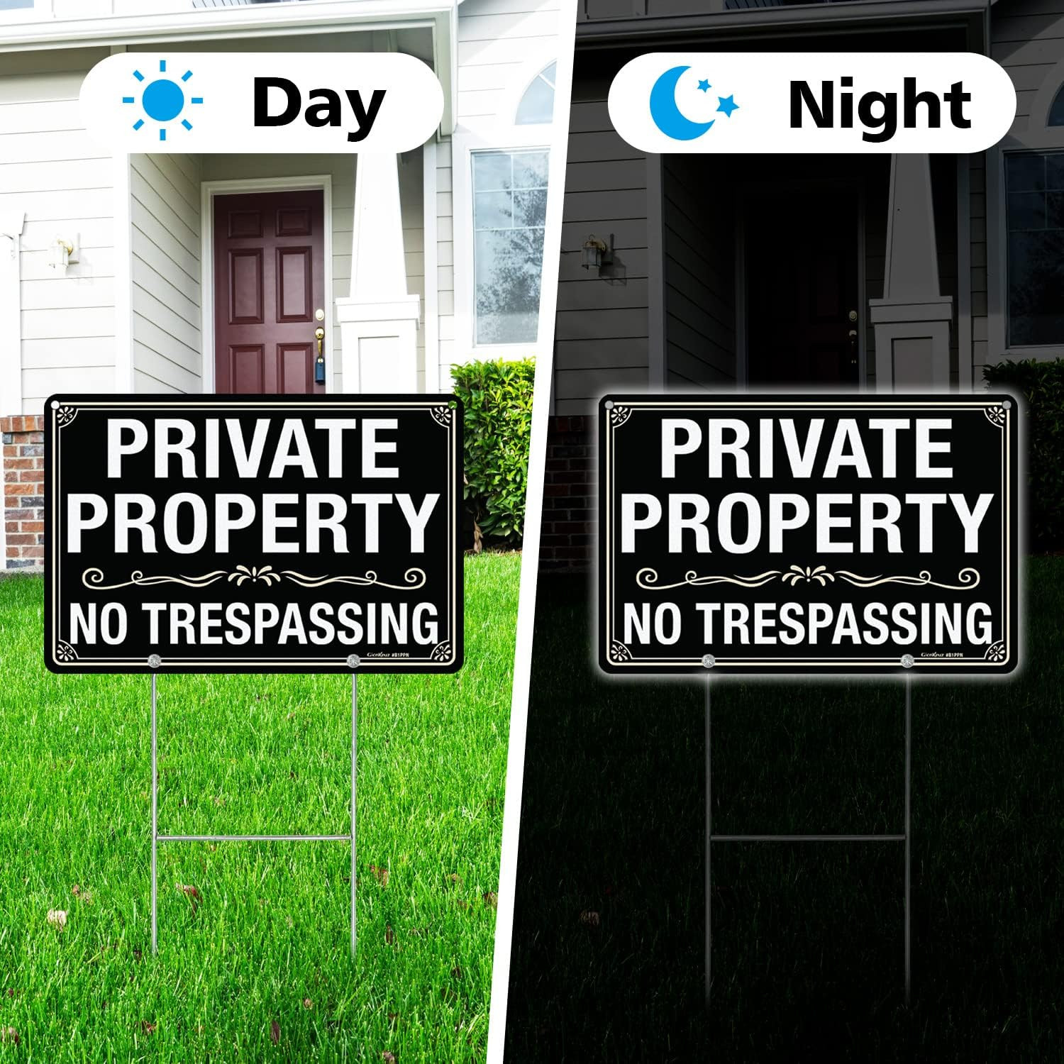 3 Pack No Trespassing Signs Private Property Sign 12×8 inches, 12″×8″ 3