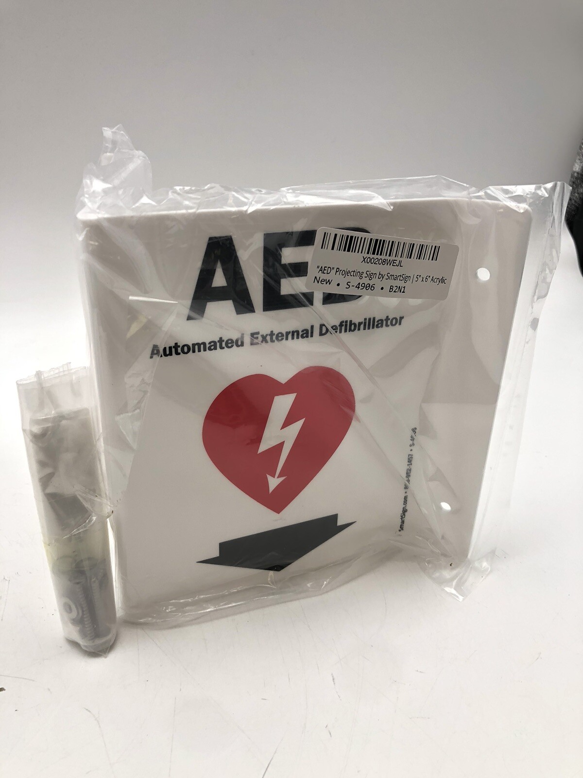 SmartSign AED Projecting Sign 5in x 6in Acrylic 2 Pack