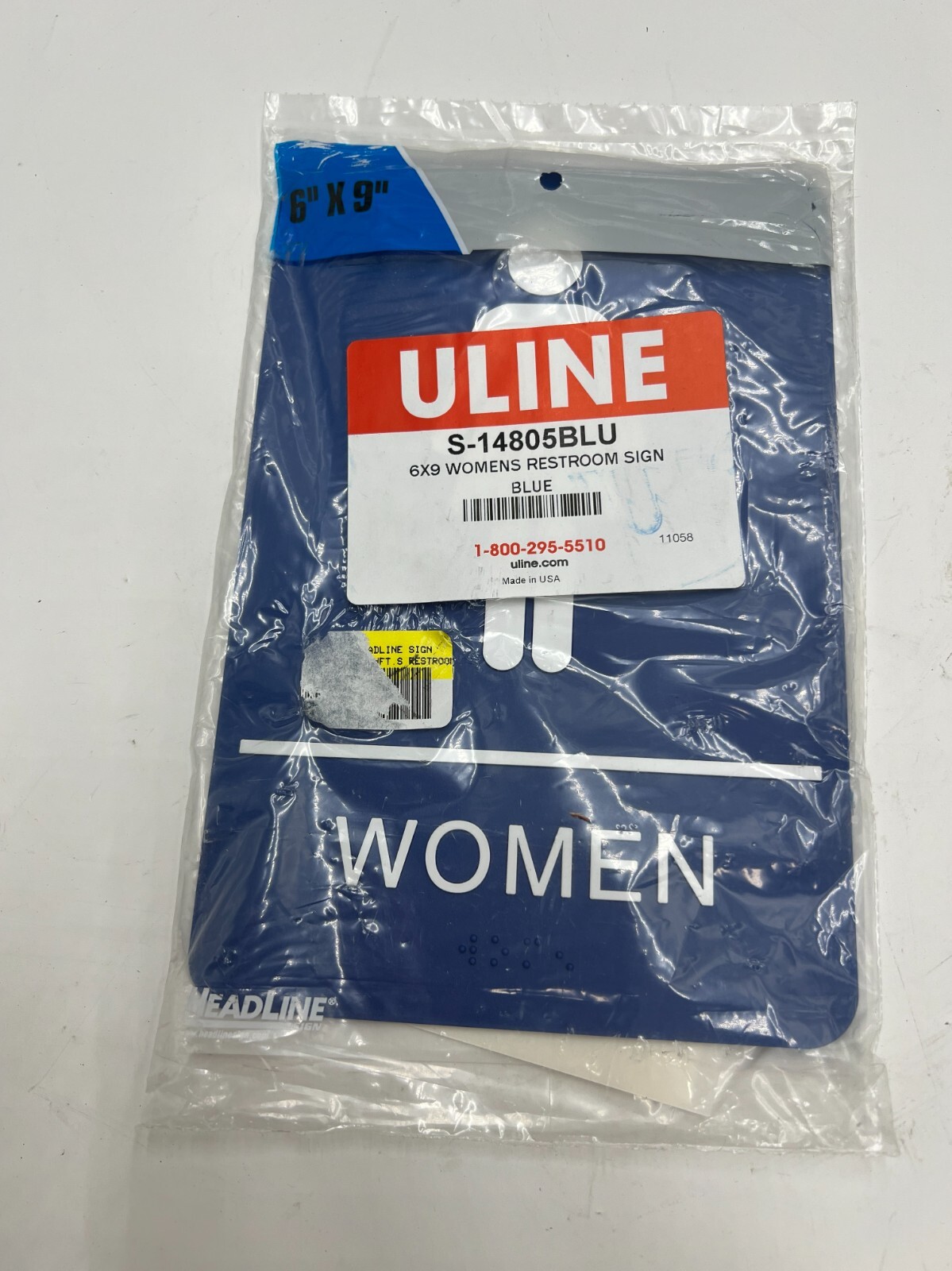 ULINE Plastic Women Restroom Sign S-14805BLU Blue 9″ x 6″ (QTY 2)
