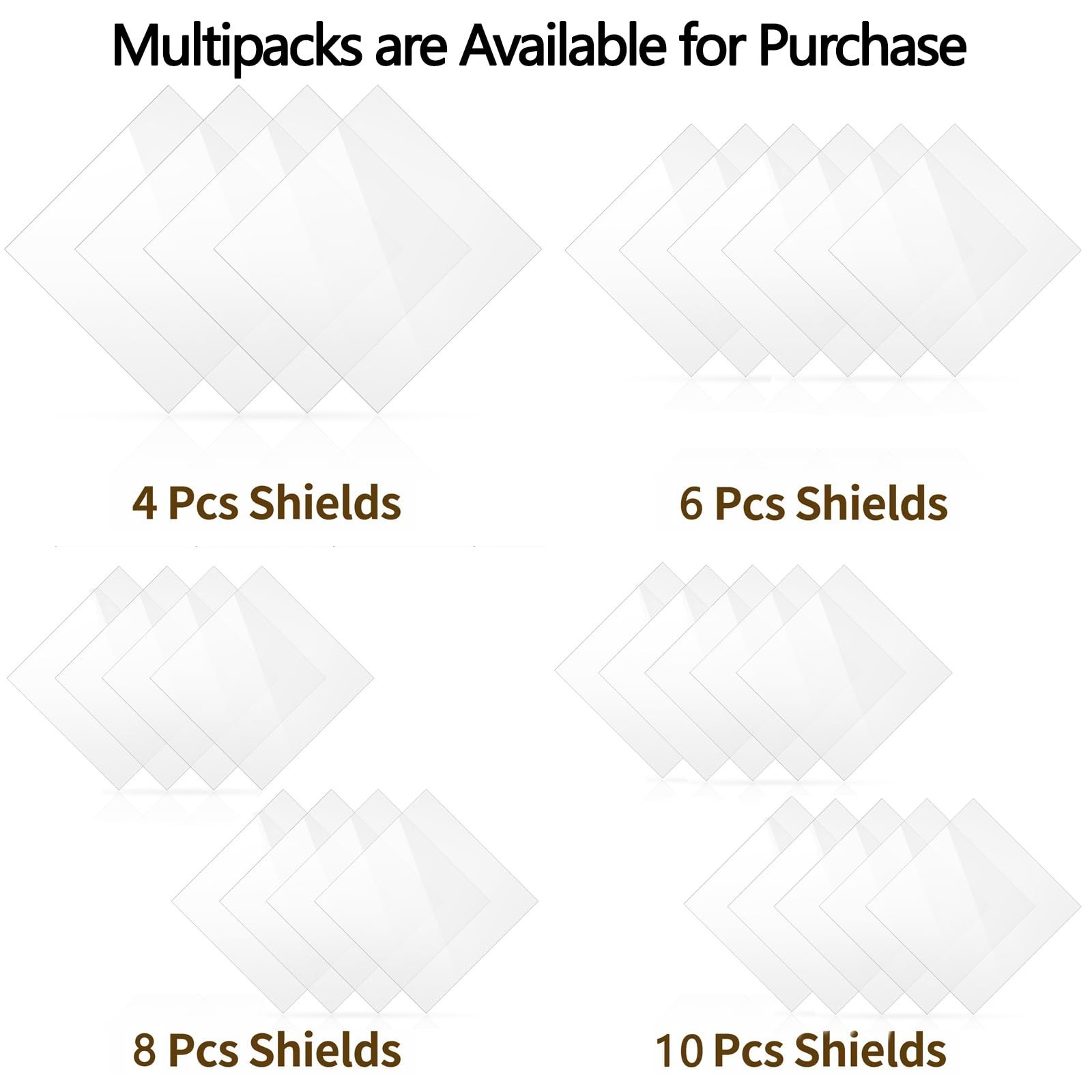 8 Pack Clear Polycarbonate Shields for Hazmat Placard Holders, 10.75″ x 10.75″,
