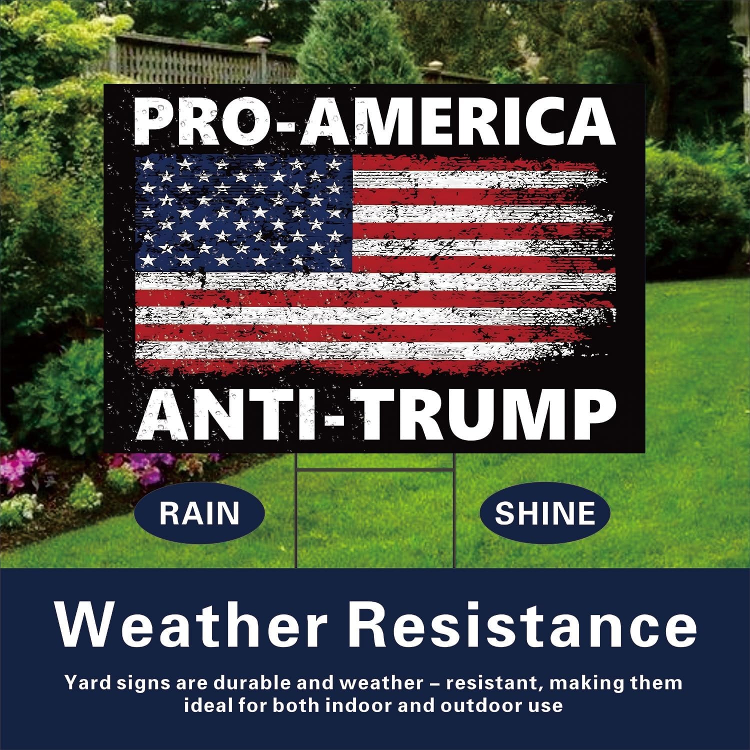anti Trump Yard Sign Double Sided Corrugated Plastic Outdoor Lawn Ga