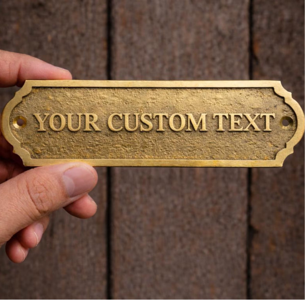 Personalized Brass Plaque Custom Name Plate Office Hotel Business Door Sign