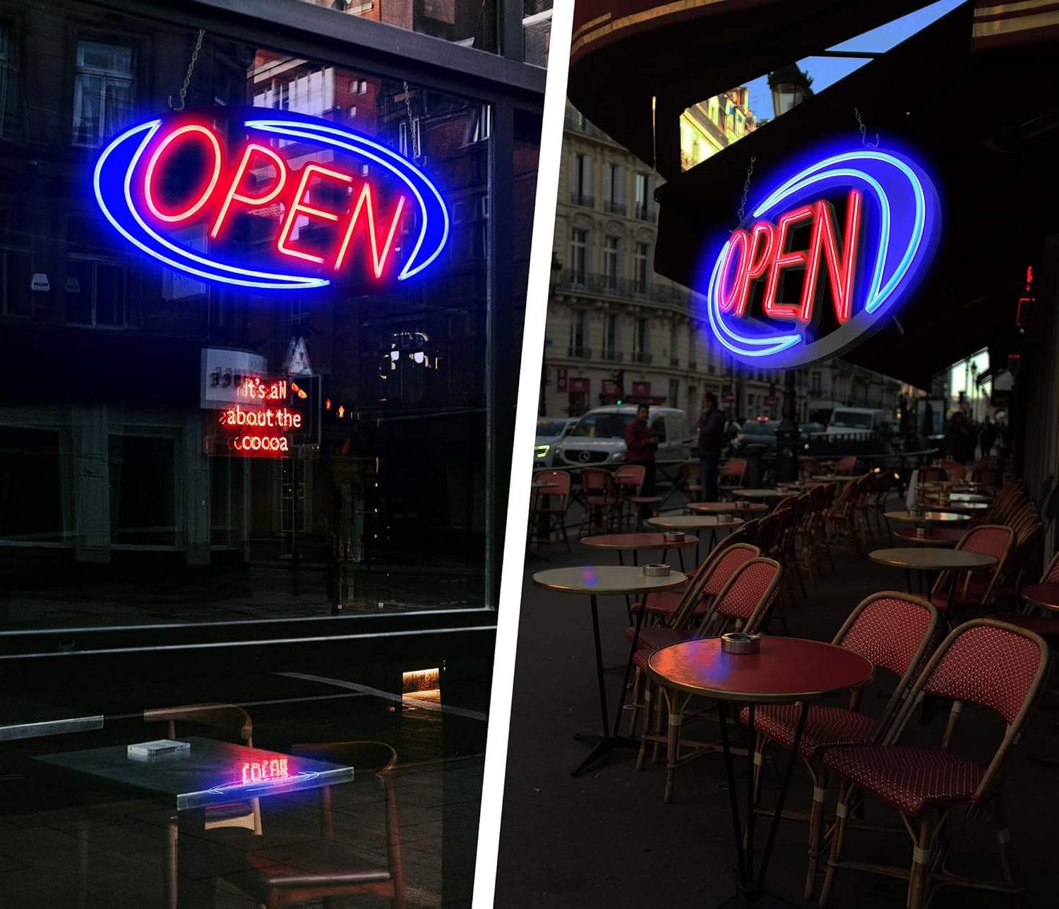 Bright LED Open Sign for Business – 32×16 Inch with Remote Control & Flashing
