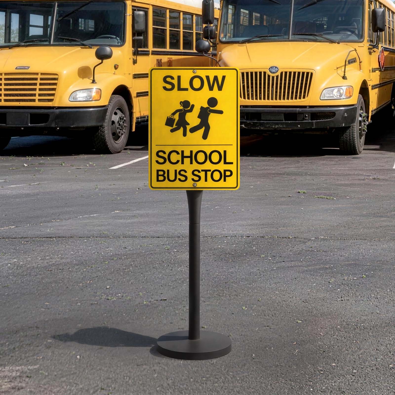VEVOR Portable Sign Post 2-Pack Sign Stands 4 ft Tall Metal for Outdoor Parking