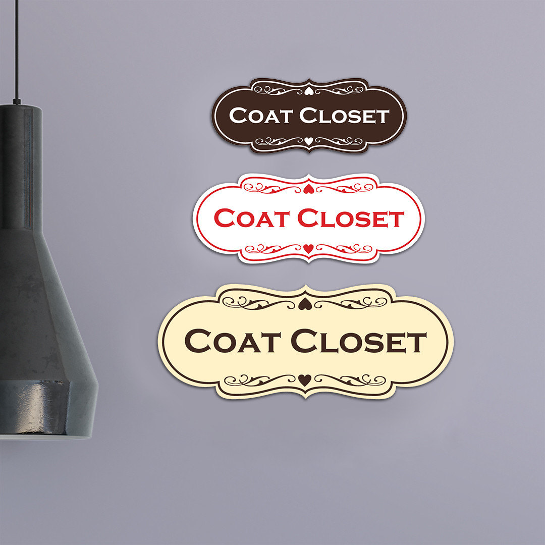 Designer Coat Closet Wall or Door Sign