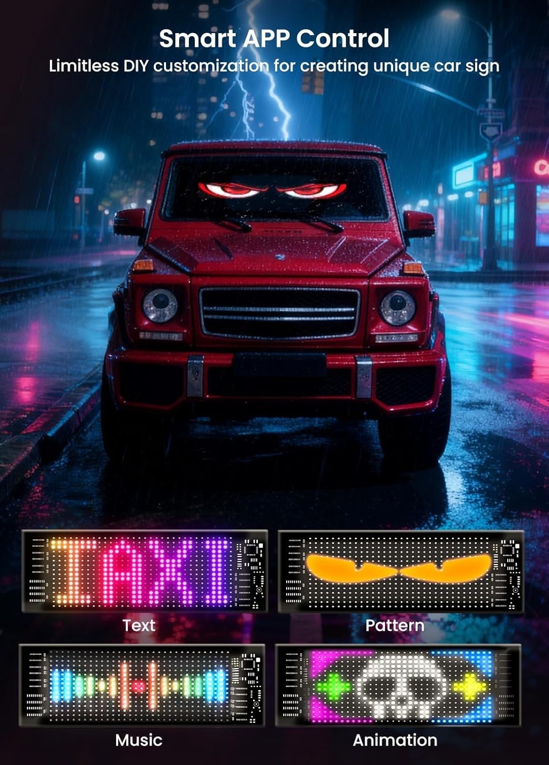 Vibrant Multi-Color LED Matrix Display for Bar & Store | APP & Remote Controlled