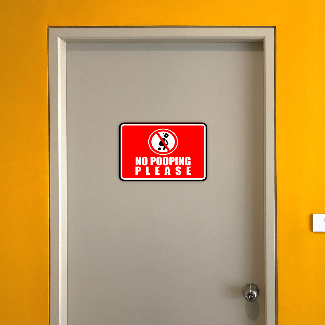 Classic Framed Plus No Pooping Please Wall or Door Sign