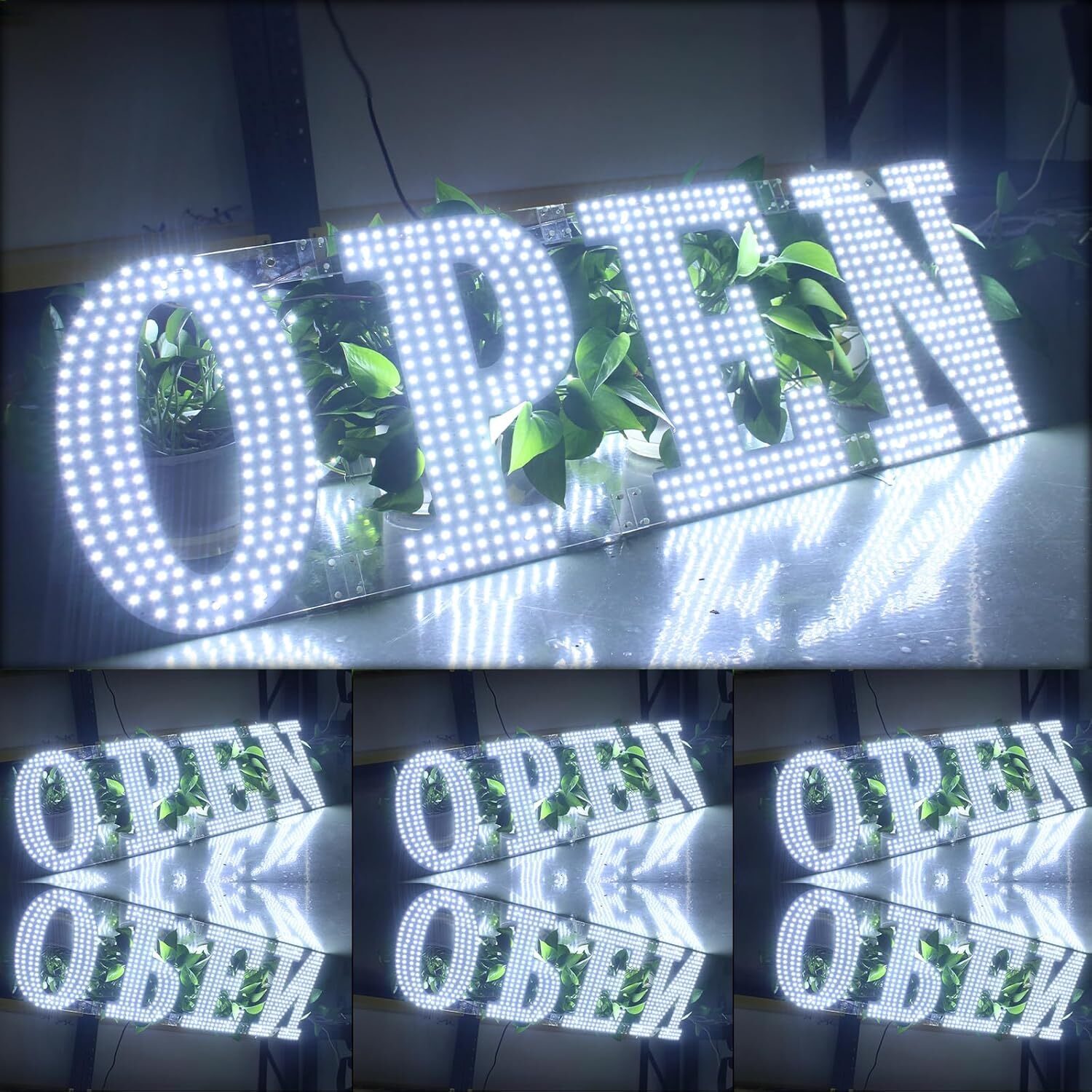 40″x14″ Extra Large LED Open Signs for Business, Unique Design Super Bright Open