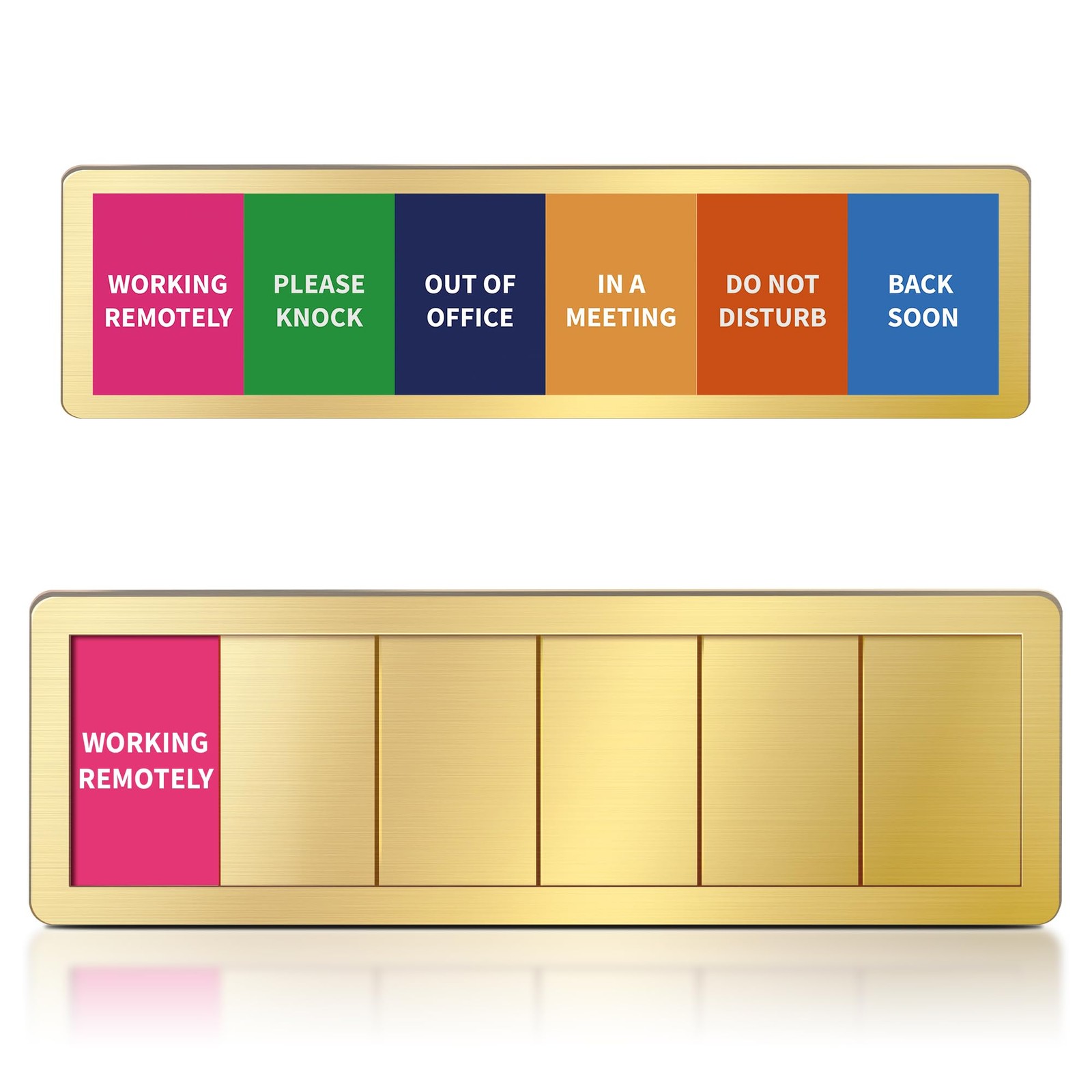 Office Door Signs -6 Options Do Not Disturb, In A Meeting, 12 x 18 inch, Gold
