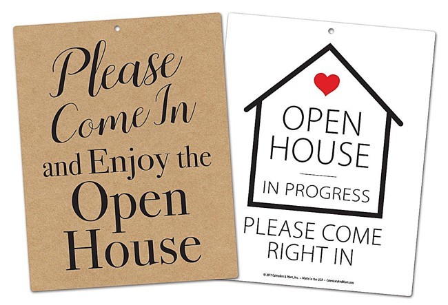 Large Double Sided Open House In Progress Door Sign (25 pack)