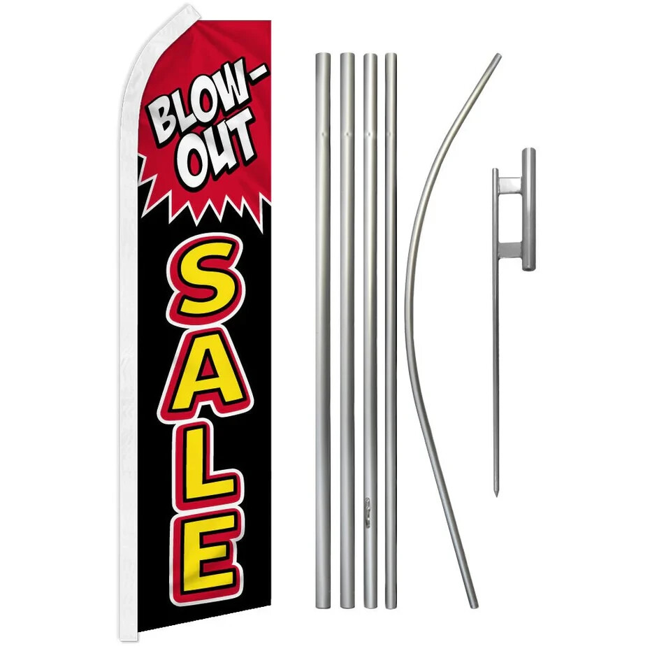 Blow Out Sale Swooper Advertising Flag & Pole Kit