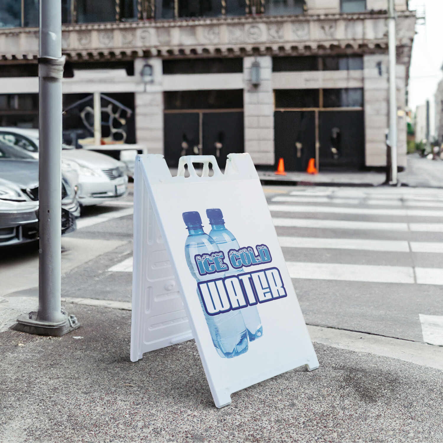 A-frame Sidewalk Ice Cold Water 24″ x 36″ Double Sided A-Frame Sidewalk Sign