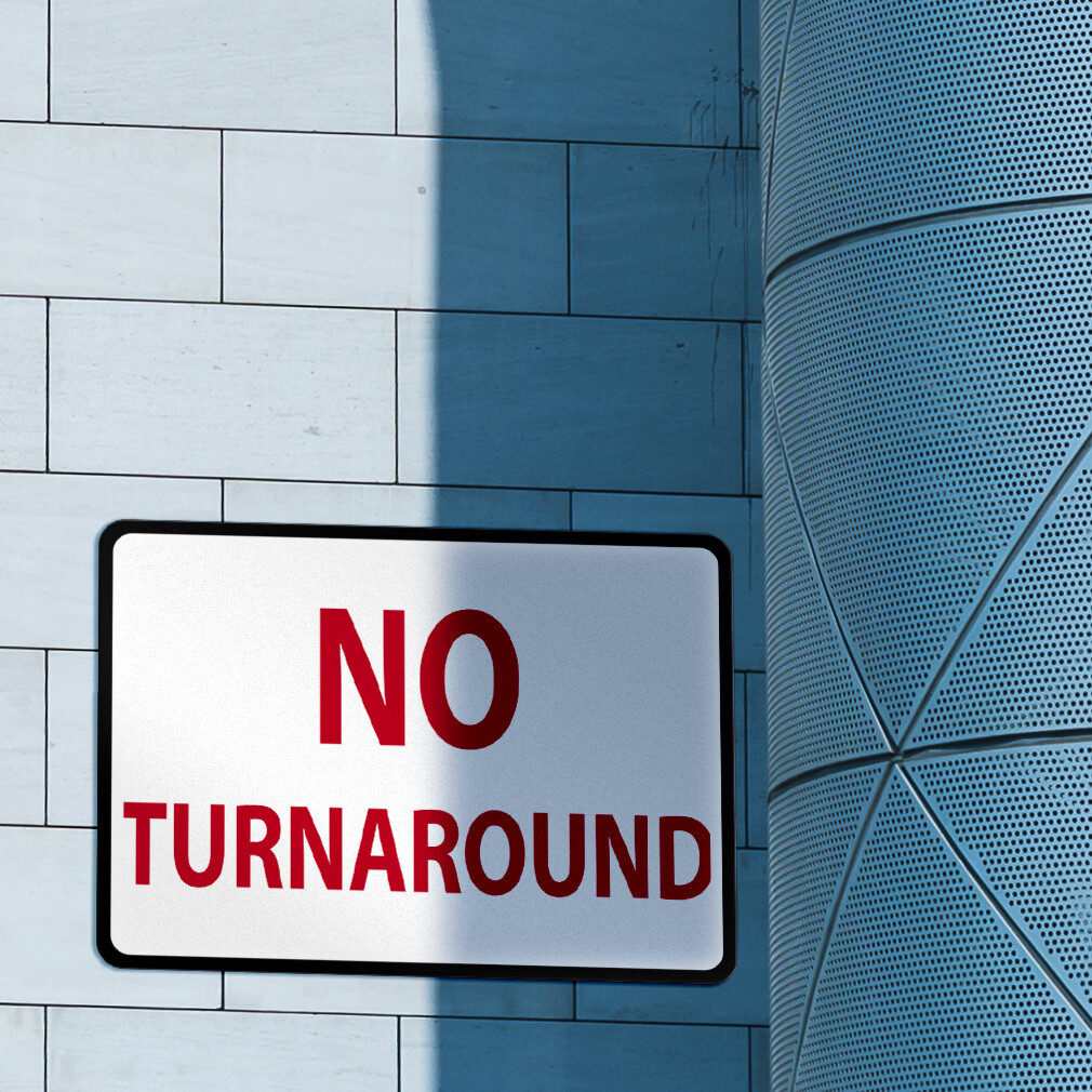 Horizontal Metal Sign No Turnaround Traffic Turn Weatherproof Street Signage