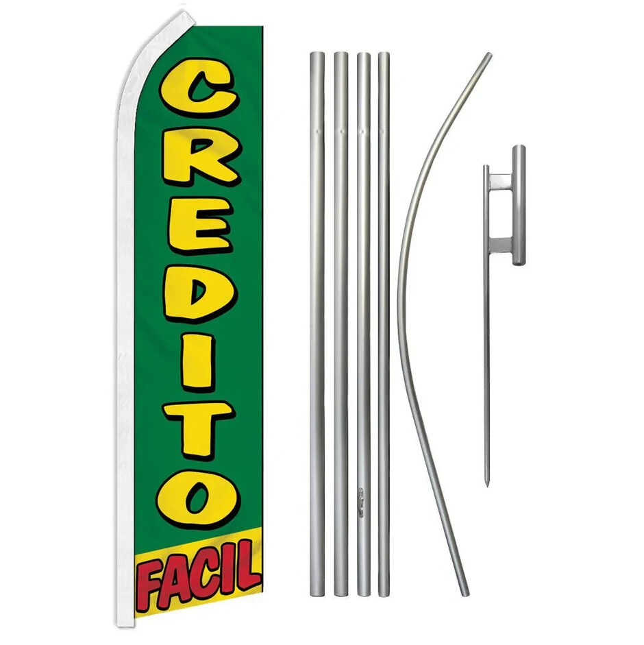 Credito Facil Swooper Flutter Feather Advertising Flag & Pole Kit