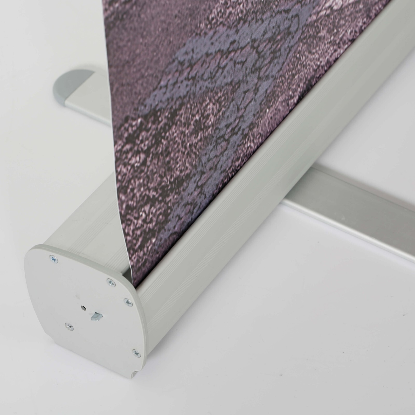 Retractable Banner Stand- Floor Standing Eco Roll Banner Holder Silver Aluminum