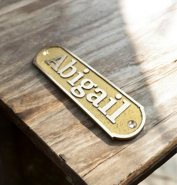 Personalized Brass Plaque Custom Name Plate Office Hotel Business Door Sign