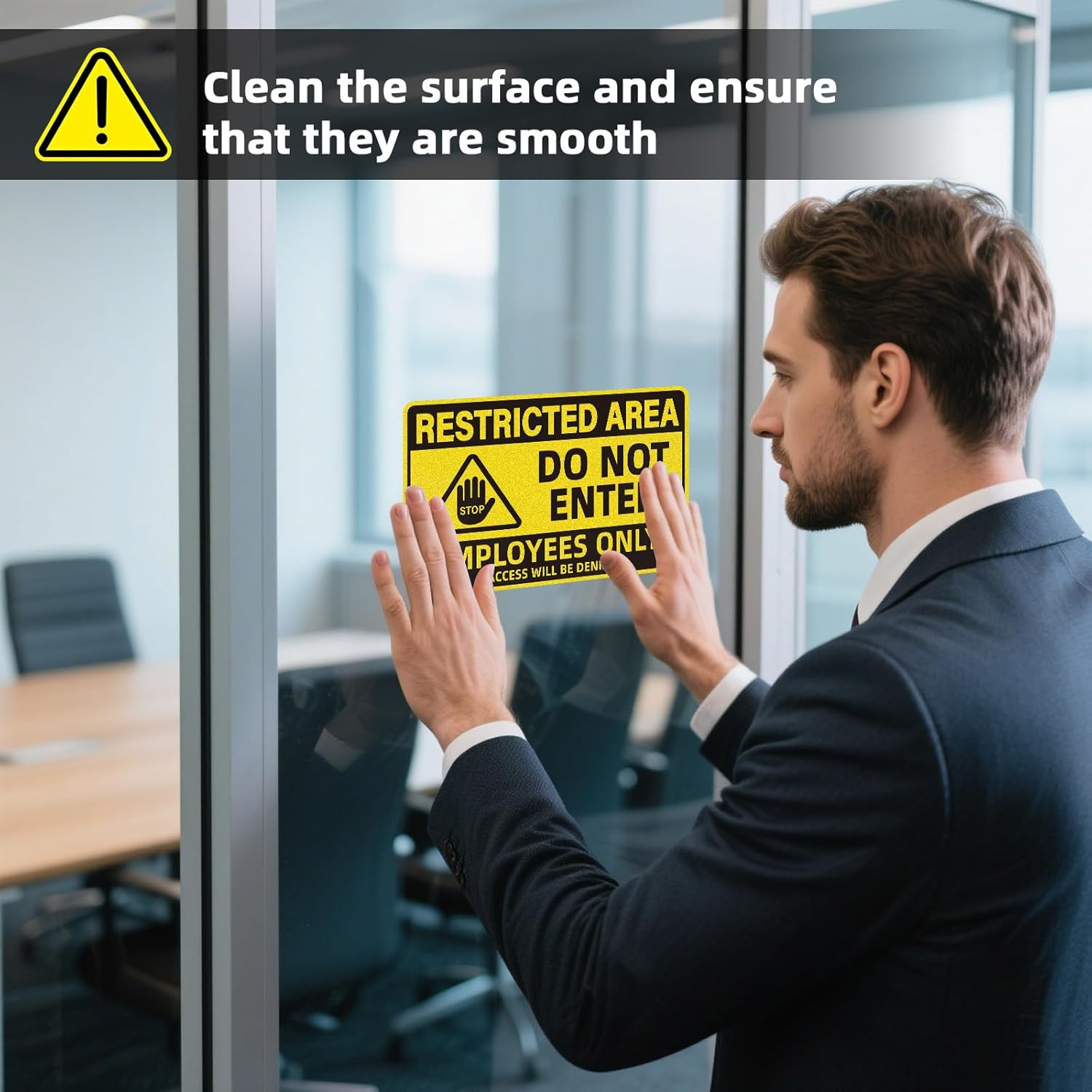 Employees Only Signs 2 Pack Restricted Area Do Not Enter Door Stickers 10×7 Inch