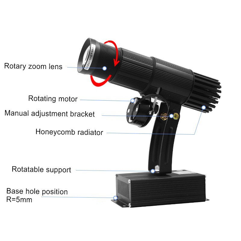 15W-50W Custom Battery Rechargeable Gobo Projector Indoor Store Logo Signs Lamp