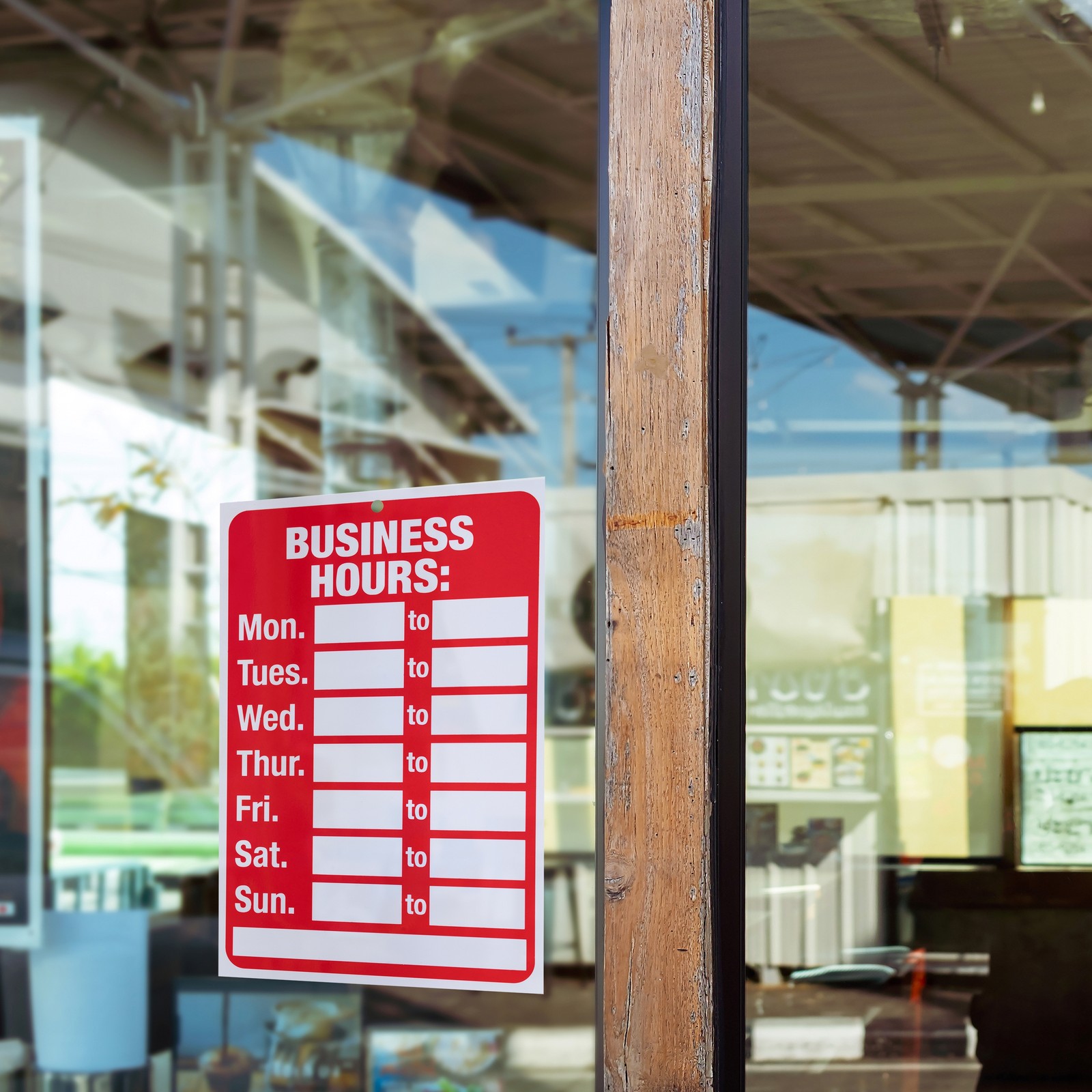 (2 pack) Pen+Gear Business Hours Sign, 8″x12″, Red/White