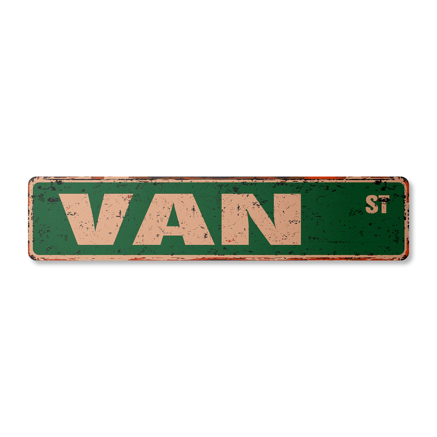 VAN Vintage Street Sign Childrens Name Room Metal Sign