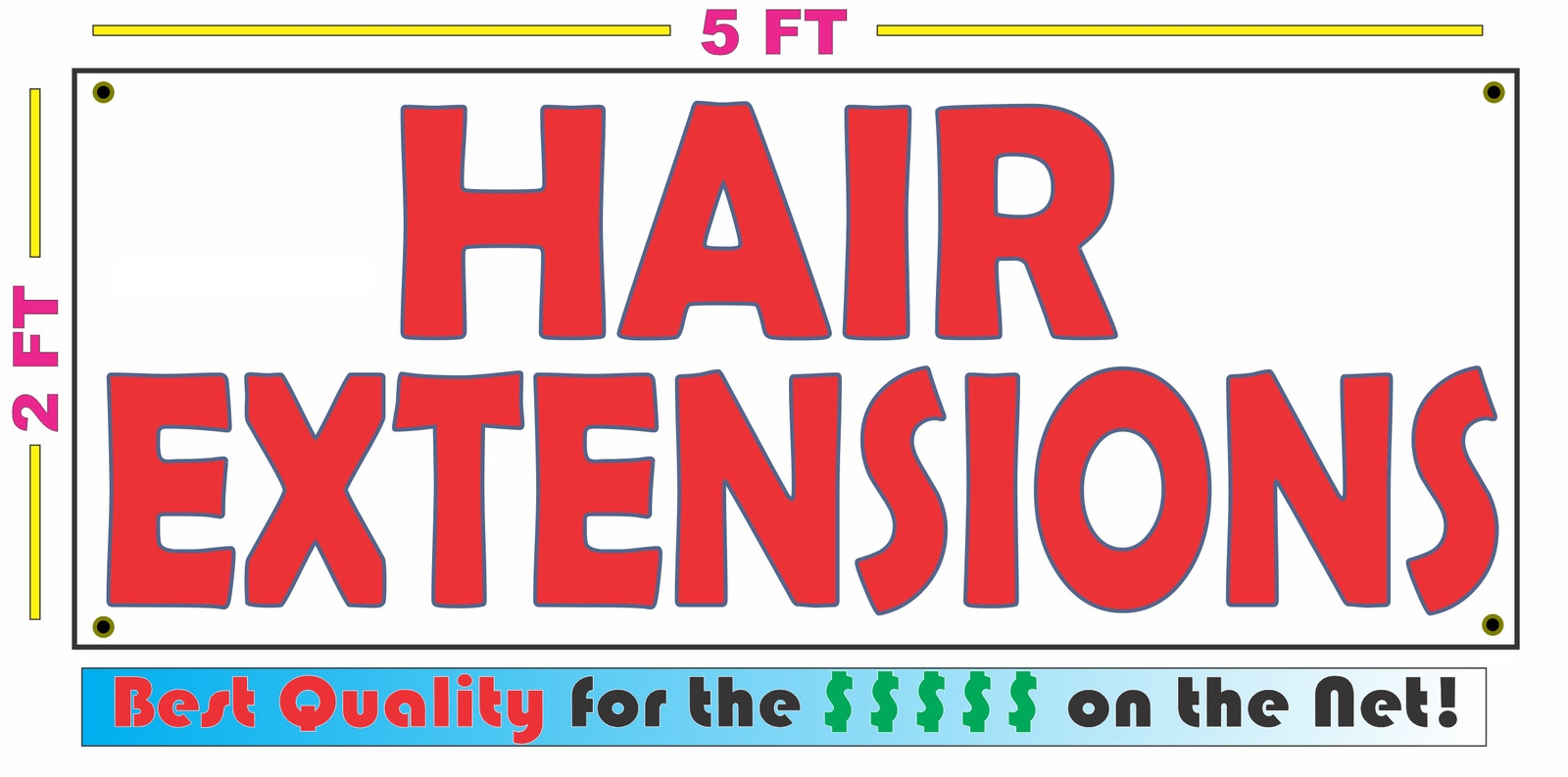HAIR EXTENSIONS All Weather Banner Sign NEW High Quality! XXL beads salon shop