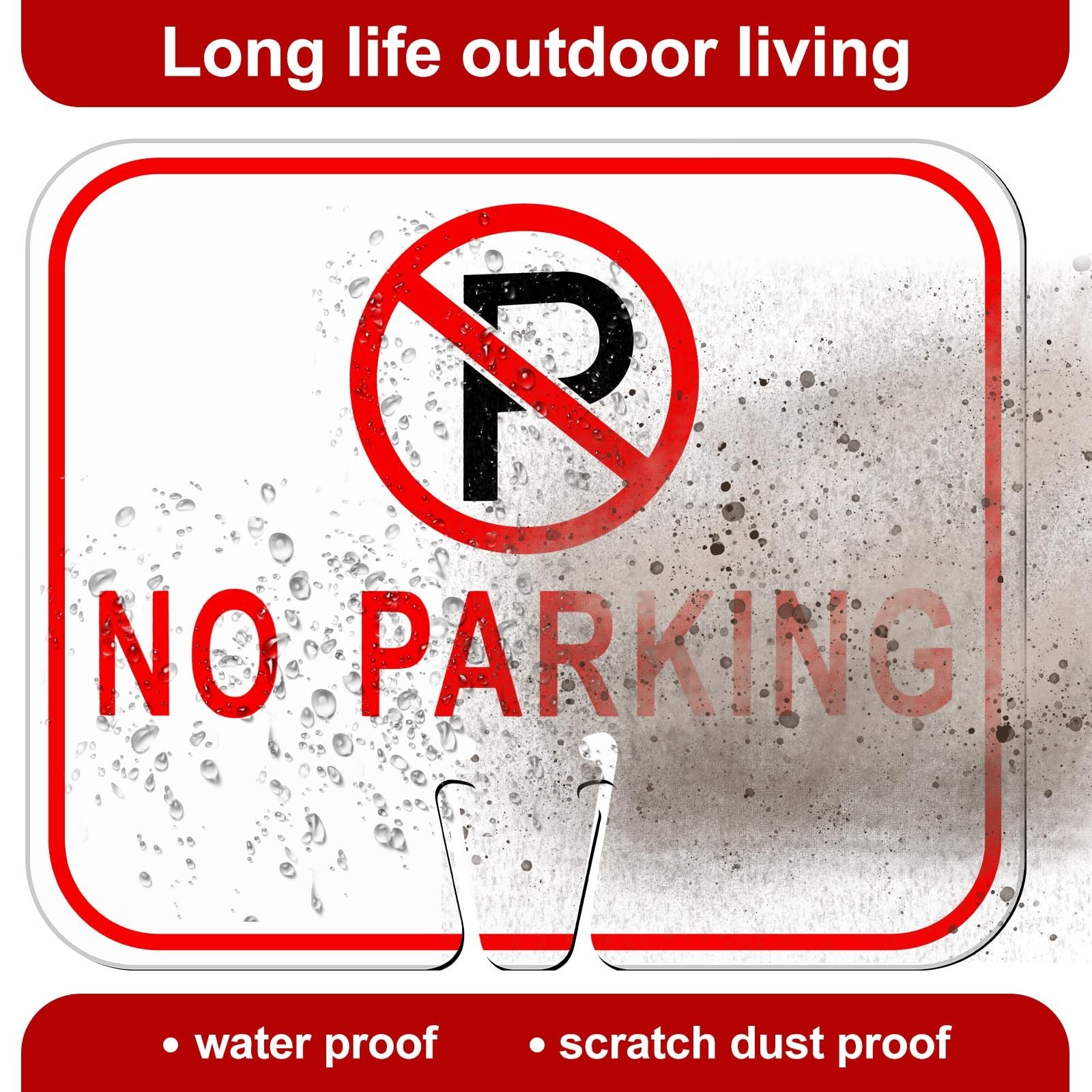 6 Pcs No Parking Signs Traffic Cone, 12.6 x 10.43 Inches Plastic Traffic Cone