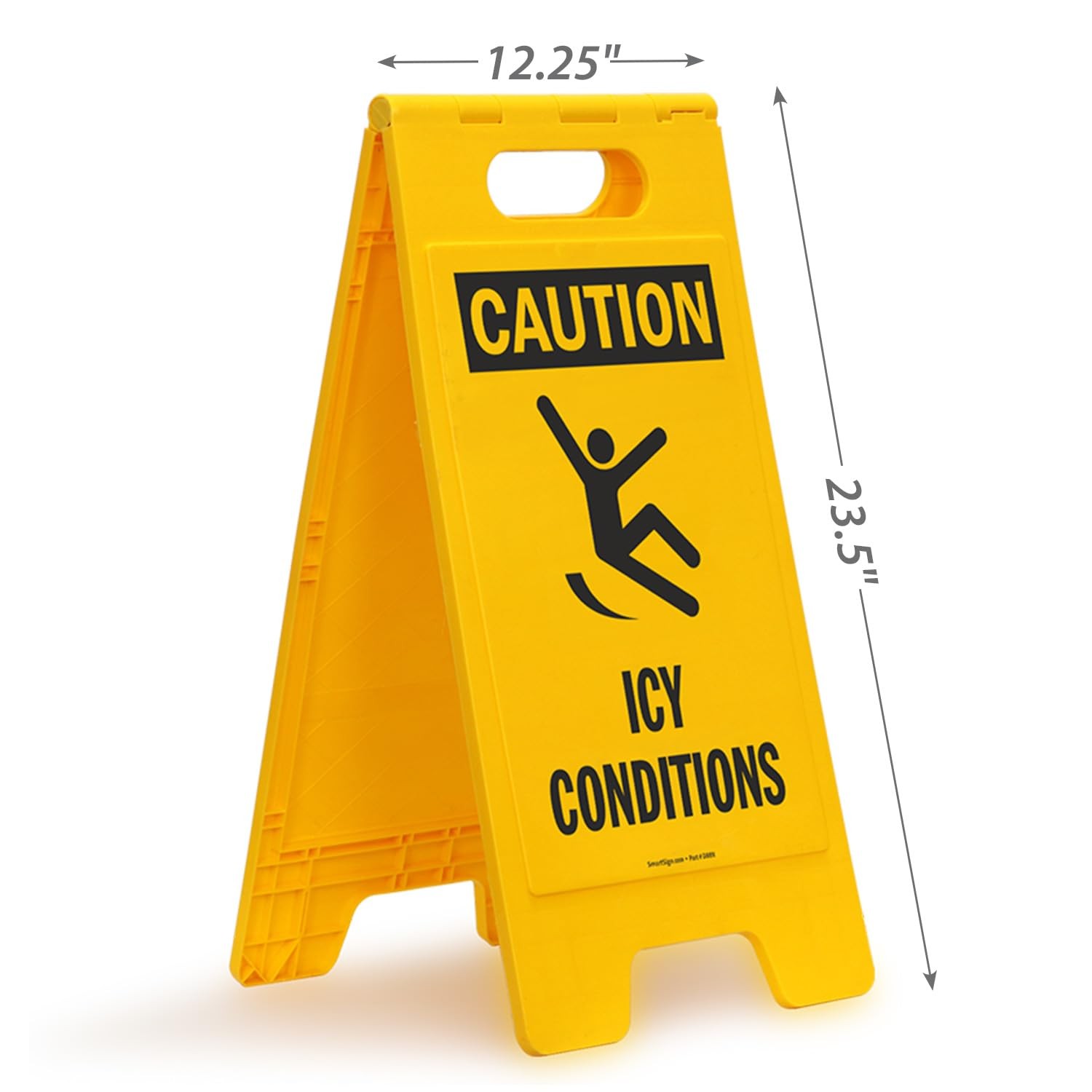25×12 Inch Caution Icy Conditions TwoSided Folding Floor Sign 1 PC